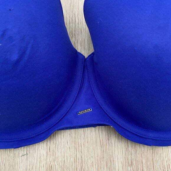 Lane Bryant Cacique T Shirt Bra Underwired Padded Royal Blue Womens Size 42DDD - Picture 2 of 5